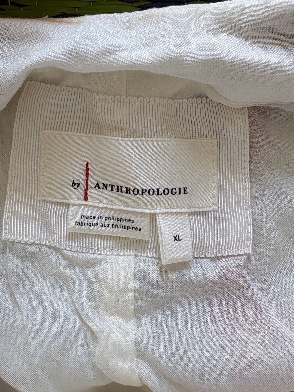 Anthropologie Linen Blend Cutout Criss Cross  Back Maxi Dress White / Red Sz XL - Picture 10 of 14